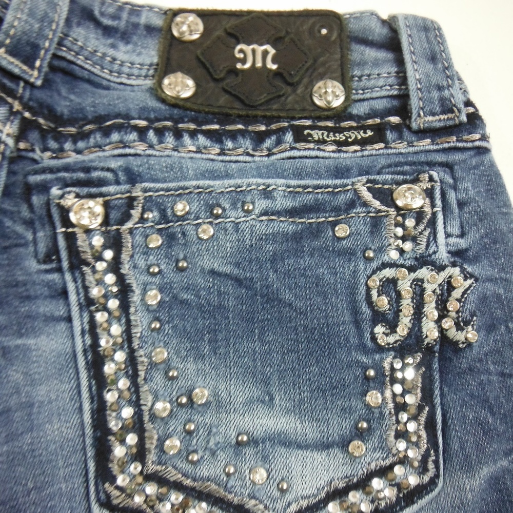 Miss Me Bling Pocket Boot Cut Denim Jeans - 27 - Picture 8 of 8